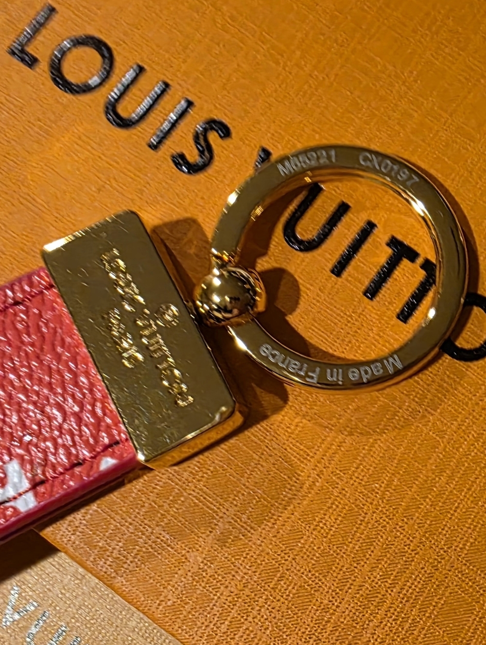Monogram Key Chain w/Box - Red - Picture 2 of 2
